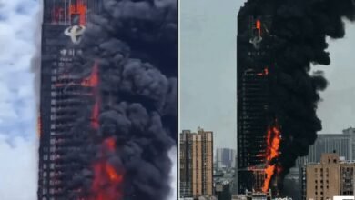 Incêndio atinge um dos maiores prédios da China