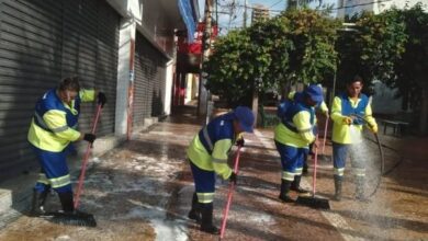 SAAE Barretos promove lavagem do calçadão