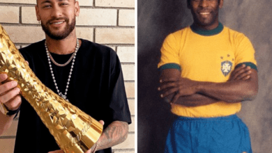 Pelé recebe homenagem da Budweiser e de Neymar com troféu "Player of The History"