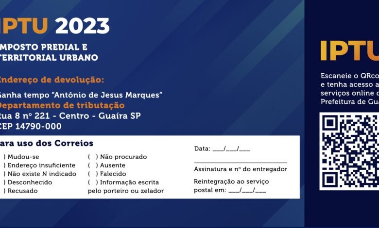 Carnês do IPTU serão entregues a partir de abril