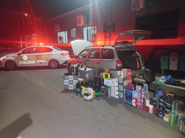 Polícia Rodoviária apreende produtos contrabandeados e detém dois suspeitos