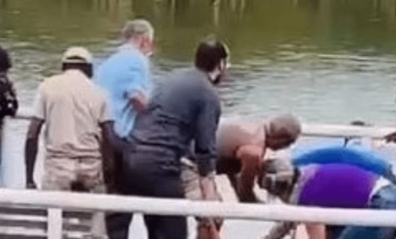 Mulher é socorrida após quase se afogar no Lago Maracá