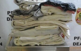 Cocaína é encontrada em roupas engomadas