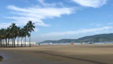 No primeiro dia, praias de Santos ficam vazias