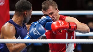 Hebert Conceição aplica nocaute que valeu a medalha de ouro no boxe
