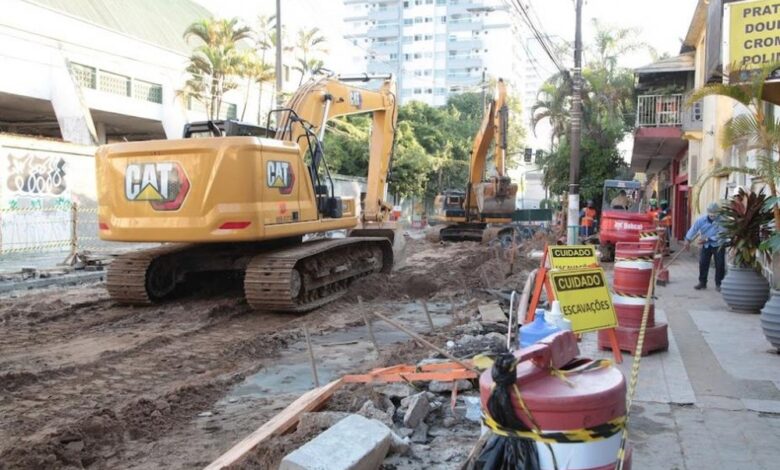 Rua de Santos será interditada para obras do VLT