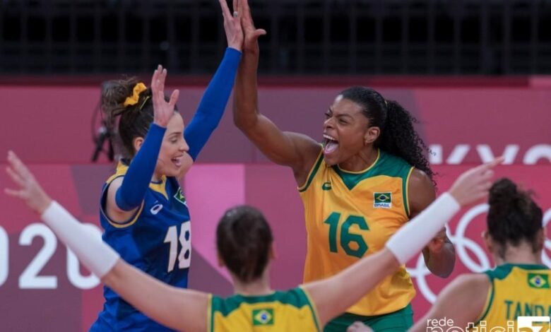 Brasil vence o Comitê Russo e avança na semifinal do vôlei feminino