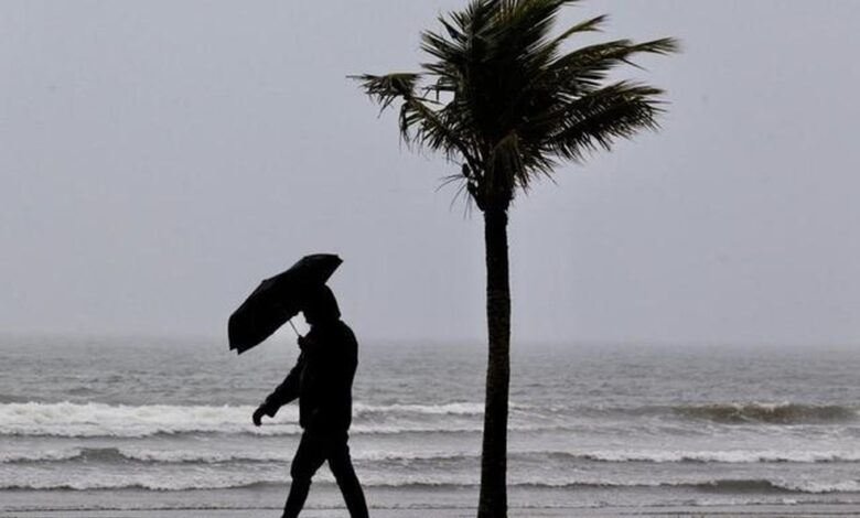 Primavera começa com frente fria e chuva na Baixada Santista