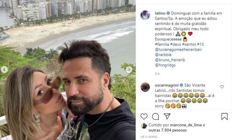 Cantor Latino é criticado nas redes sociais após confundir cidades do Litoral