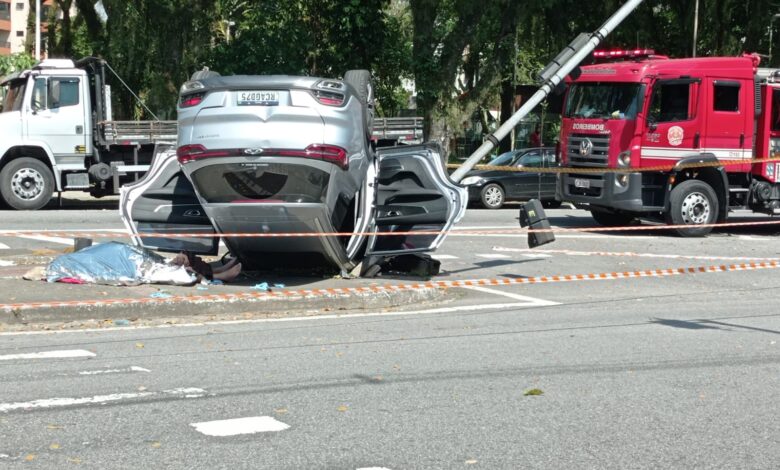 Homem sofre mal súbito e morre após acidente em avenida de Santos