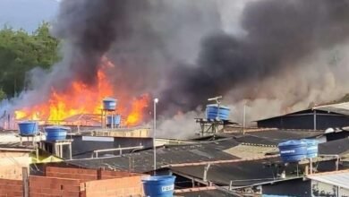 Incêndio atinge barracos na Cidade de Cubatão