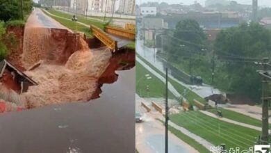 Enxurrada invade ruas e avenidas de cidade do Interior de São Paulo