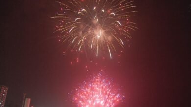 Ano Novo é celebrado em Praia Grande com queima de fogos por mais de 20 minutos