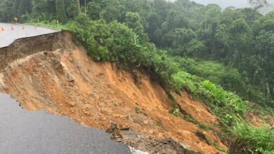 Cratera se abre na Rodovia-Rio Santos em Ubatuba após asfalto ceder