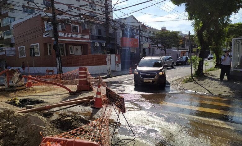 Sabesp interdita rua de Santos para obras até outubro