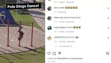 Em Bertioga Homem faz pole dance em barras de praia e cai no chão