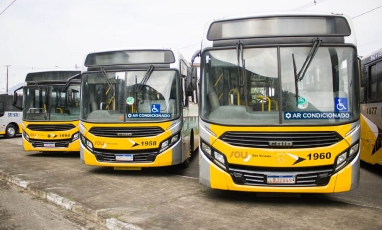 Novos ônibus do transporte municipal chegam a São Vicente