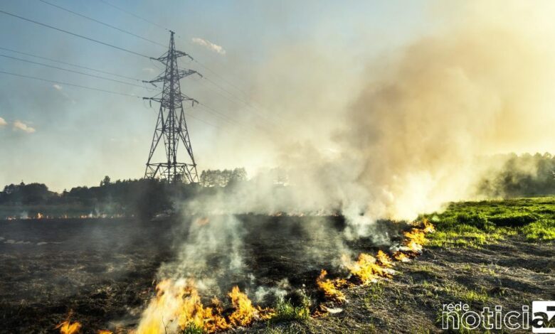 Alerta para riscos de acidentes com a rede elétrica devido as queimadas