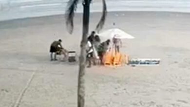 VÍDEO - Família sofre assalto em famosa praia de Guarujá