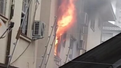 VÍDEO - Incêndio atinge apartamento no bairro Boqueirão em Santos