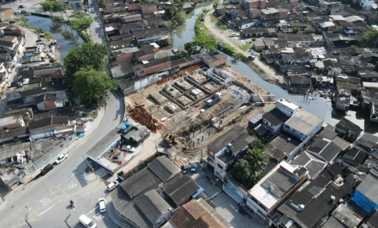 60% das obras do sistema contra enchentes na Zona Noroeste de Santos já estão concluidas