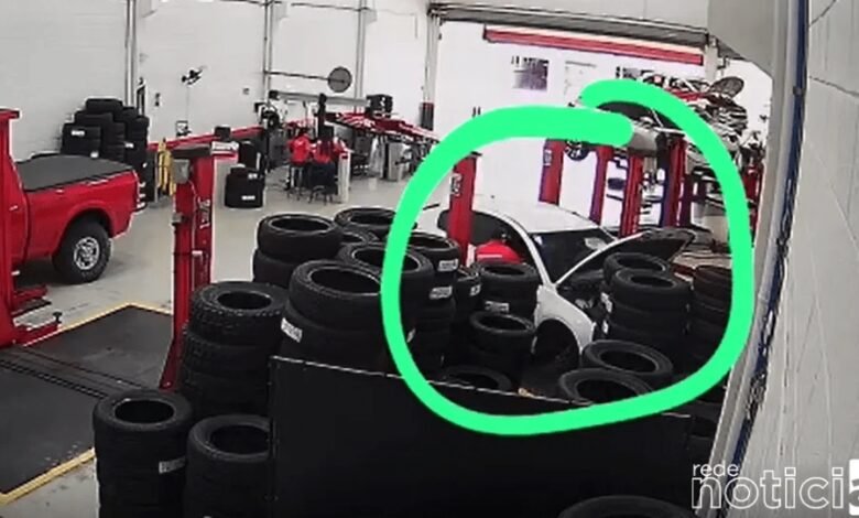 VÍDEO - Funcionário é indiciado por furtar 22 pneus de loja de autopeças no litoral de SP