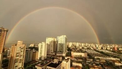 Tipo raro de arco-íris encanta os moradores do Litoral