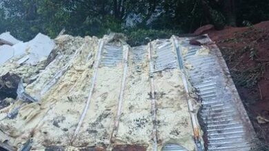 Caminhão tomba na Anchieta e carga de mais de 20 toneladas tomba em precipício