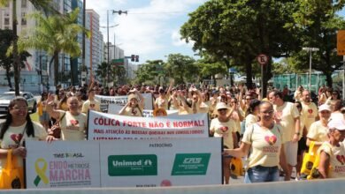 Caminhada na orla de Santos alerta para a endometriose
