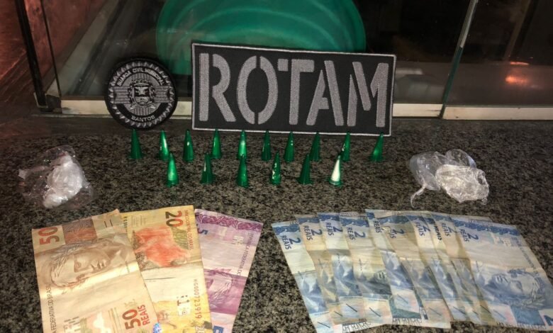 Acusado de tráfico de drogas é preso na orla de Santos