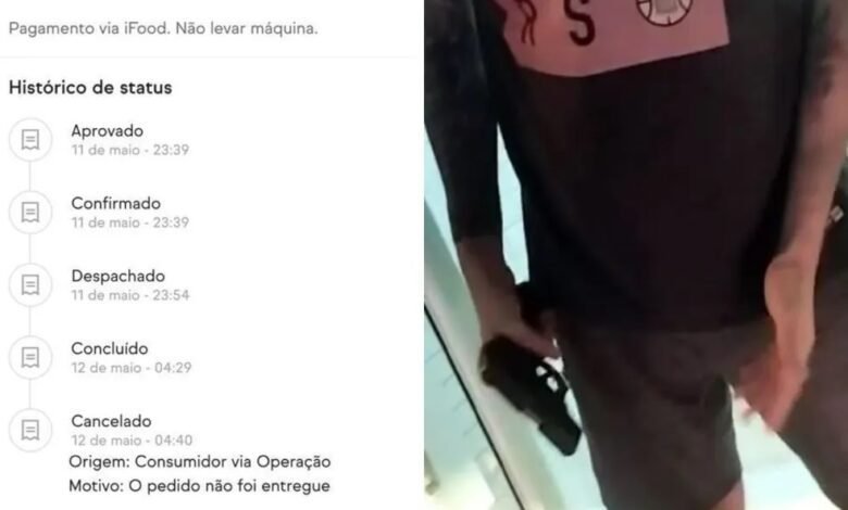 Homem armado recebe motoboy que foi cobrar por lanches