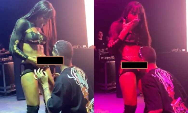 VÍDEO - MC Naninha simula sexo oral com fã em show