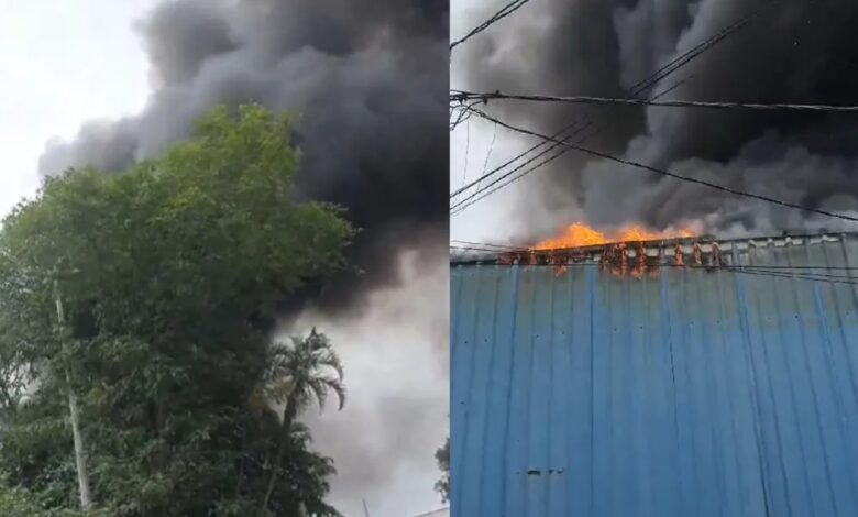 Incêndio atinge fábrica de pães congelados em Santos