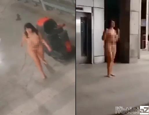 VÍDEO - Mulher nua ataca pessoas em aeroporto