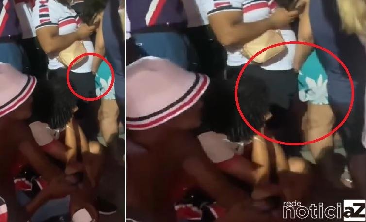 VÍDEO – Mulher é flagrada masturbando homem durante jogo de futebol