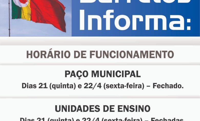 Funcionamento no feriado