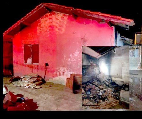 Incêndio em casa com materiais recicláveis mobiliza bombeiros