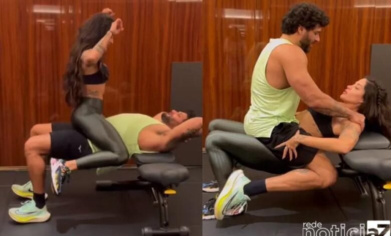 VÍDEO - Aline Campos e Jesus Luz compartilham momento picante