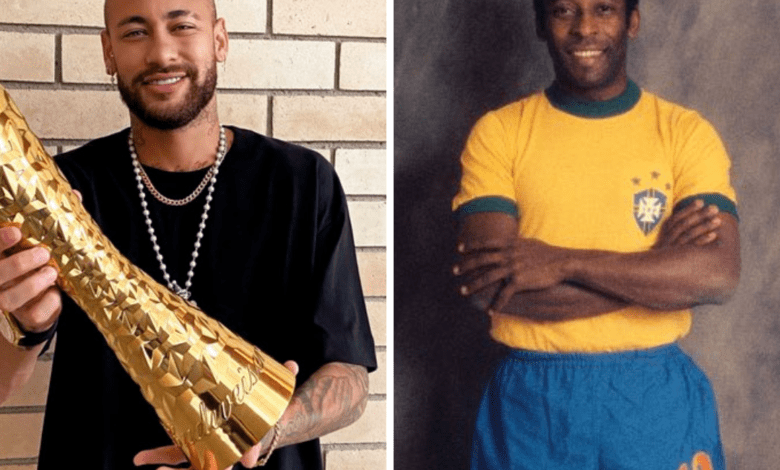 Pelé recebe homenagem da Budweiser e de Neymar com troféu "Player of The History"