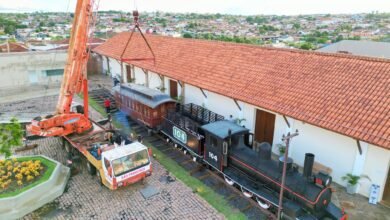 Estação Cultural recebe vagão histórico e avança em obras da ala gastronômica
