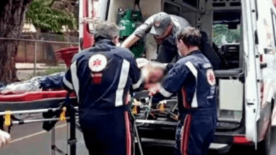 Corpo de Bombeiros resgata trabalhadores de dentro de caixa d’agua