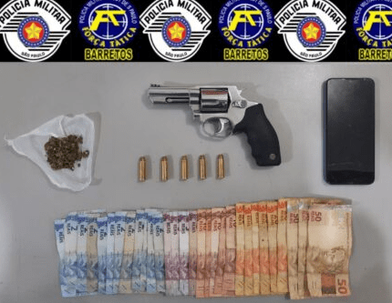 Polícia detém suspeito e apreende arma de fogo