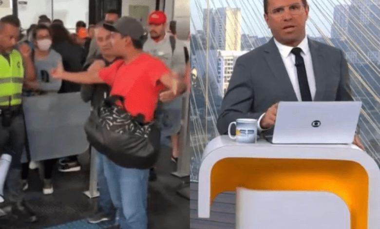Vídeo – Homem xinga Globo ao vivo e Bocardi se revolta