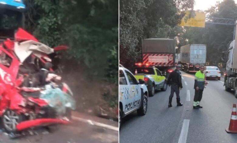 VÍDEO - Acidente entre carro e caminhão deixa 2 mortos