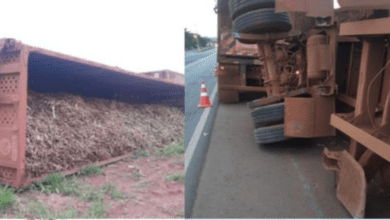 Reboque tomba na Rodovia Assis Chateaubriand