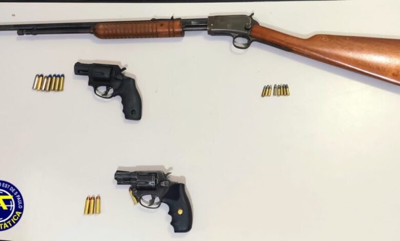 Polícia Militar detém dois homens e apreende três armas