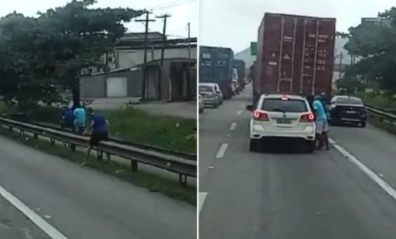 VÍDEO – Quadrilha faz arrastão em Rodovia próximo a Guarujá