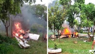 Cinco pessoas morrem em queda de avião no interior de São Paulo