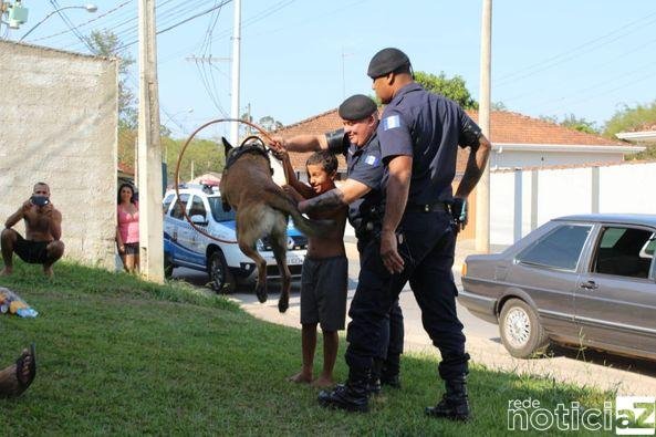 Show canino durante o patrulhamento preventivo