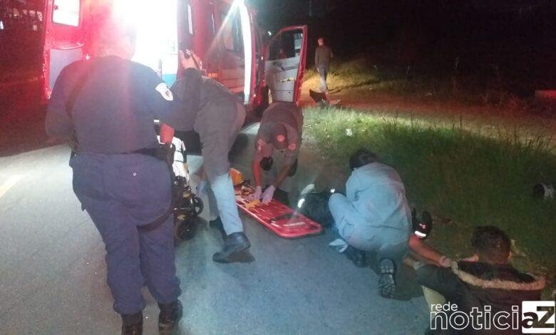 Acidente entre carro e moto deixa duas vítimas